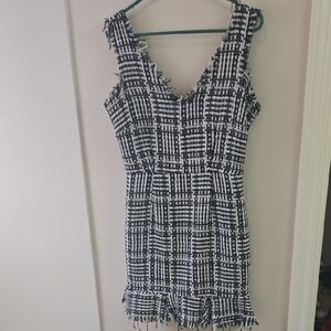 Fashion Nova Black and White Plaid Mini Dress